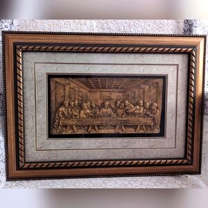 Gold Framed Wall Art - The Last Supper Relief